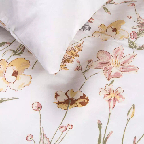 Juego de cama satén 1553/1 Satynlove 100% algodón floral + fundas 70x80