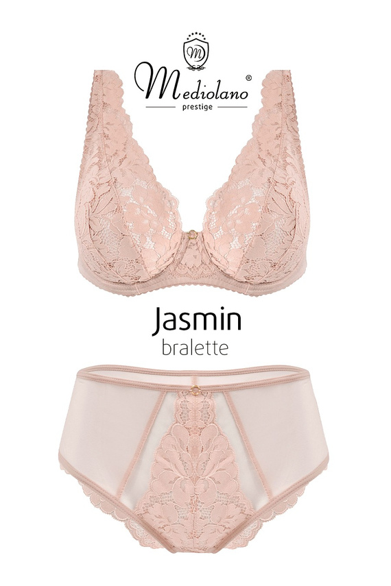 Mediolano Jasmin 19152 bralette sujetador encaje rosa V cómodo