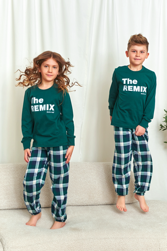Doctor Nap 7342 - Pijama unisex infantil "The Remix" | Colección Family, producción polaca - azul marino