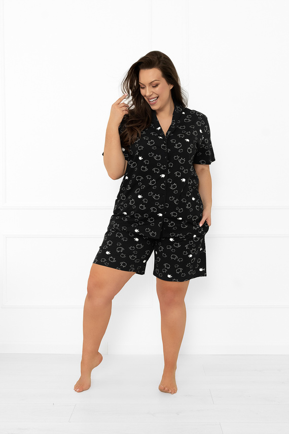 Pijama señora Bonnie - manga corta, pantalón corto, algodón MEGA SOFT Italian Fashion