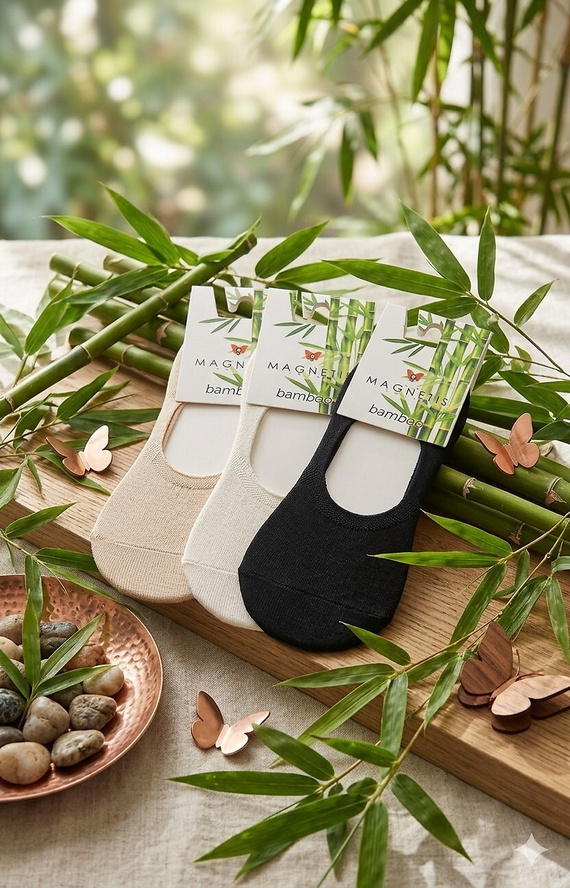 Calcetines invisibles bailarina Bamboo Magnetis 251145 cómodos black