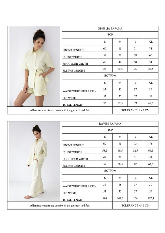 Pijama mujer Sensis Ophelia lima – verano, 100% algodón