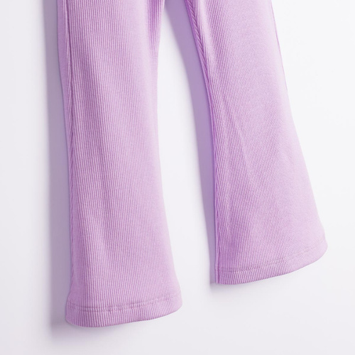 Nicol Tosia 225212 Pantalones campana para niña acanalados lila algodón