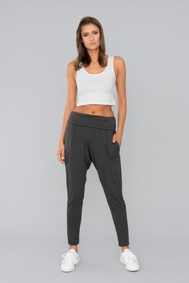 Gris Pantalones de mujer Italian Fashion - melange oscuro