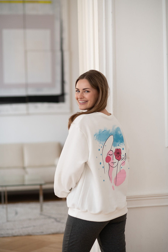 Milk It Easy! bluza do karmienia Milk&Love śmietankowa z printem