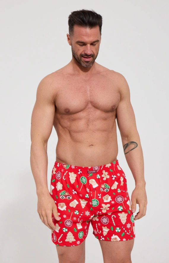 Bóxer para hombre Cornette Candy 3 Christmas 016/28 sueltos de algodón navideños