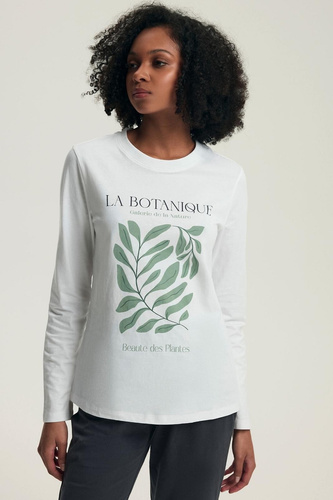 Henderson pijama de mujer Danna 43686 crema - algodón, manga larga, corte cómodo