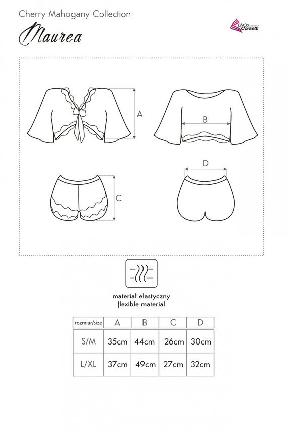 Maurea LC 90562 Conjunto, chemise+ short LivCo Corsetti Fashion