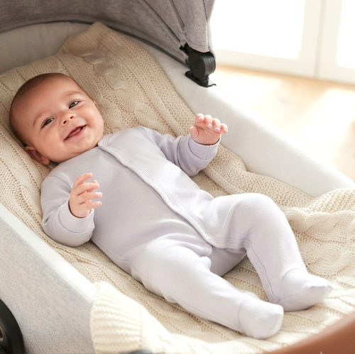 Pijama enterizo para bebé NINI ABN-3964 gris claro 100% algodón orgánico