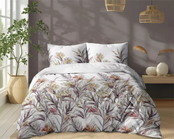 5504 B Ropa de cama de algodón Flores tropicales Naturalis- Detexpol blanco