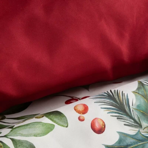Ropa de cama navideña Lolly Eurofirany blanca de microfibra con cremallera