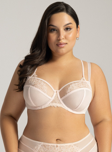 2164 Sujetador Maxi Soft Ava Powder - Sujetador de encaje suave para busto grande