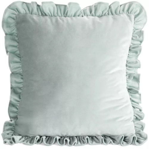 Funda Brenda 45x45 verde salvia terciopelo con volante sage