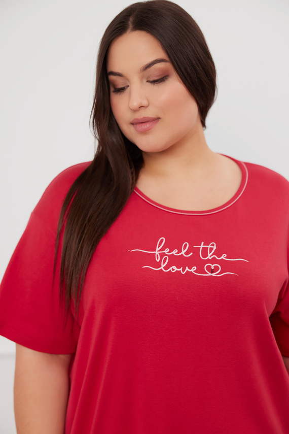 Camisón de manga corta Evora Italian Fashion- rojo