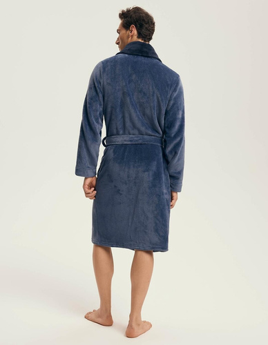 Henderson albornoz de hombre 43375 Nantes navy- cuello chal, estructura acanalada, diseño elegante