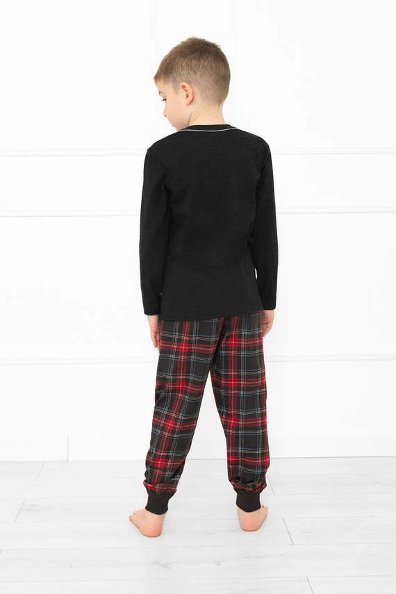 Pijama Rusoli para niños Italian Fashion dark melange - algodón, largo, estampado navideño