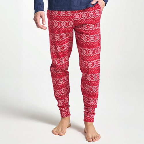 Albano Pijama de hombre Sorbetto azul - Navidad, con pingüino