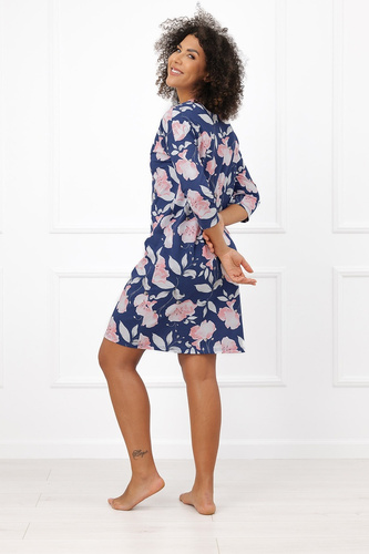 Camisón Italian Fashion Entina Algodón Flores Manga 3/4 Escote en V