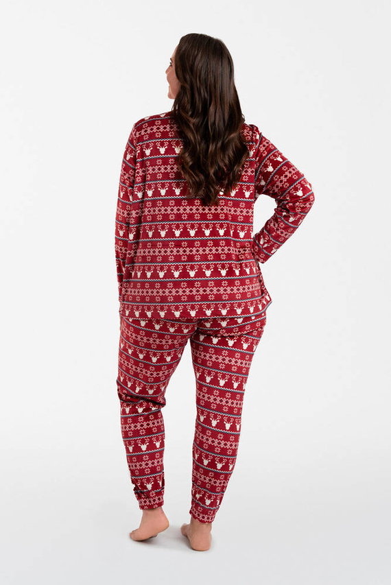 Vellón Islandia Conjunto Mujer Moda Italiana - estampado burdeos