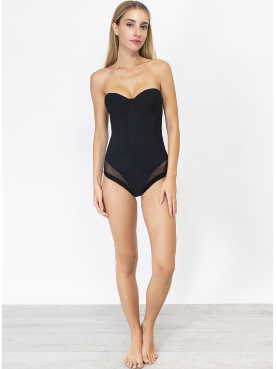 1852 Mujer Everybody bardot body de microfibra, copas acolchadas, sin costuras Sielei negro