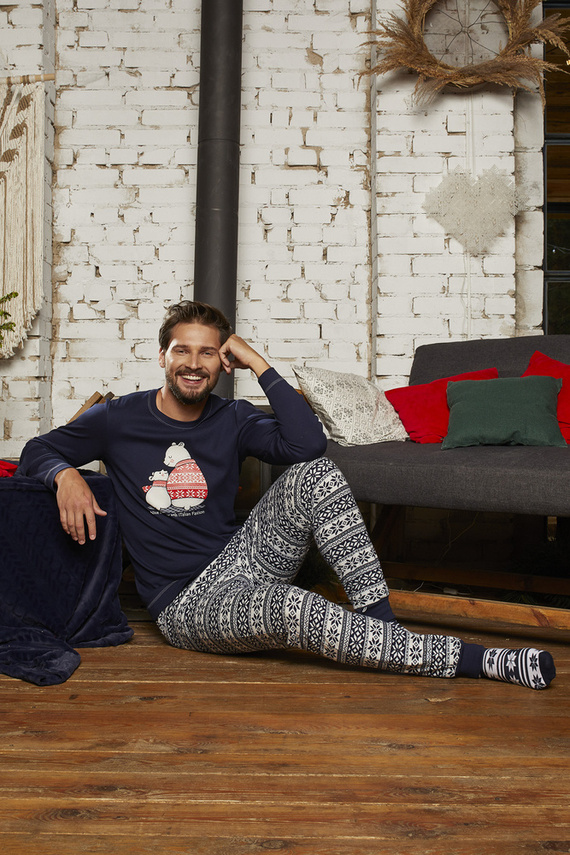 Arktyka Pijama de hombre Moda Italiana - azul marino