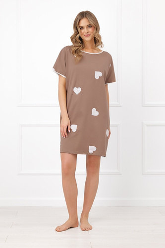 Italian Fashion Mila Camisón Mega Soft manga corta corazones algodón