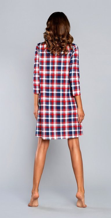 Camisón de maternidad y lactancia Rugia manga 3/4 Moda Italiana - azul marino