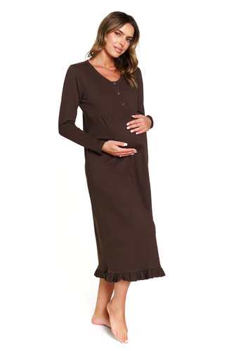 7318 Doctor Nap - Camisón de embarazo y lactancia en algodón | Fabricación polaca - brownie