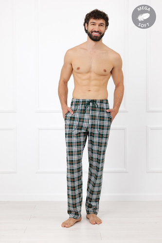 Pantalones de pijama para hombre Italian Fashion Aksel algodón MEGA SOFT a cuadros