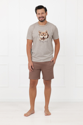 Pijama hombre Shiba Italian Fashion 100% algodón shorts manga corta