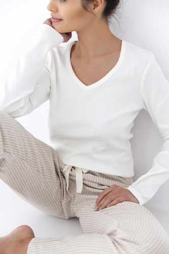 Dinah Pijama de mujer Sensis Flannel - crema-beige