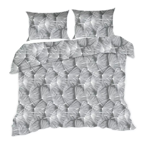 1726N Ropa de cama de algodón Classic E24 Karo diente de león gris blanco - 100% algodón, duradero, colorido, juego de 2 piezas
