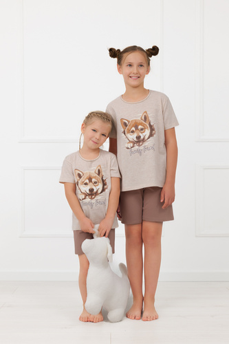 Pijama niña Shiba Italian Fashion 100% algodón shorts