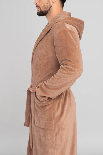 Mimas Albornoz con capucha para hombre Italian Fashion- camel