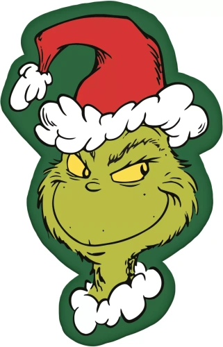 Cojín Grinch JF24 35x23 verde suave peluche Jerry Fabrics
