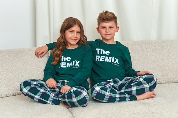 Doctor Nap 7342 - Pijama unisex infantil "The Remix" | Colección Family, producción polaca - azul marino
