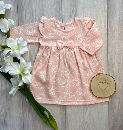 Vestido-body Mamatti SB16302 rosa de algodón con manga larga para niña