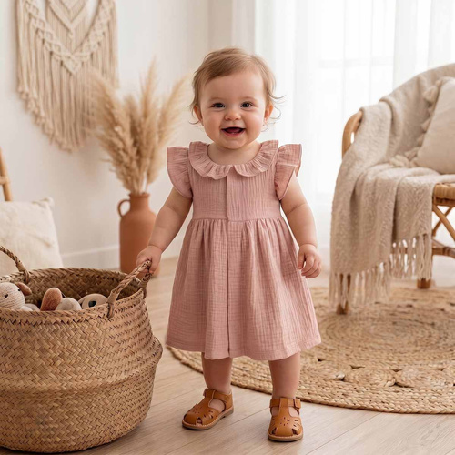 Nicol 224246 Vestido de Muselina para Niña 100% Algodón para Verano