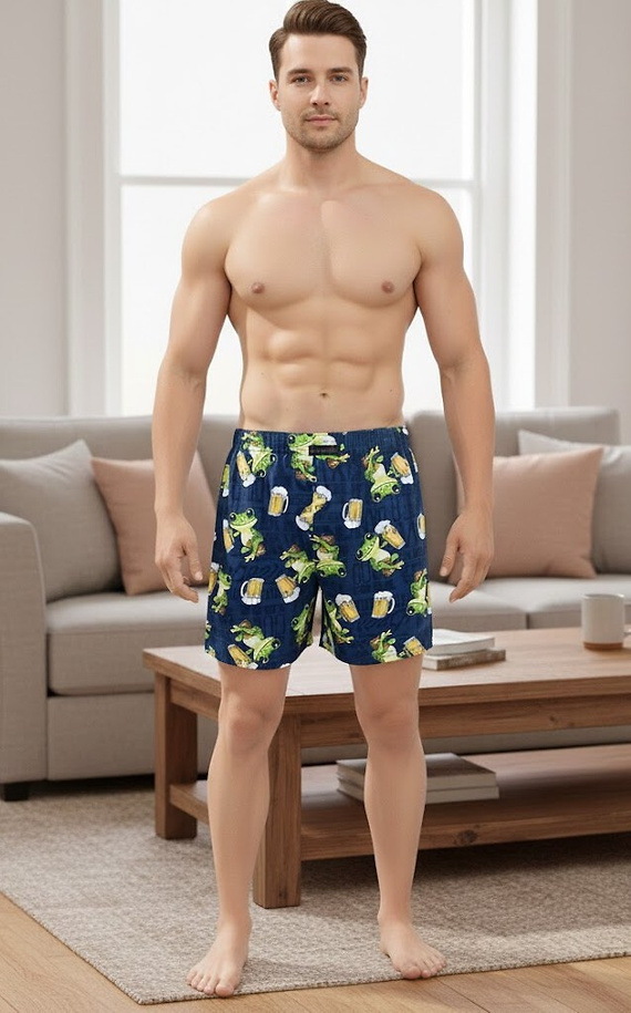 001/183 Frog Calzoncillos bóxer Cornette Classic para hombre - 100% algodón, corte holgado, abertura con botón, comodidad diaria