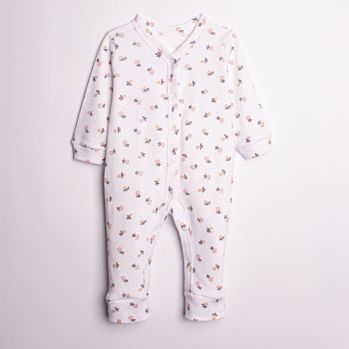 220032 Pijama enterizo para bebé Nicol 100% algodón manga larga con estampado floral delicado