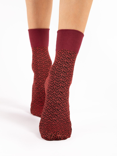 Calcetines Fiore G 1179 Reina 40 den rojo - estampado, microfibra