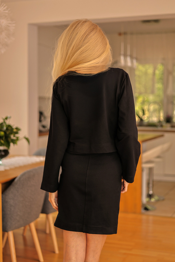 Dallas - conjunto mujer: vestido + blusa, 95% algodón 5% elastano | marca polaca Mirale - negro