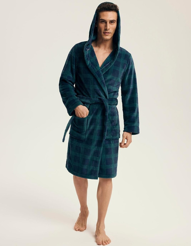 Henderson albornoz para hombre 43373 Nickel navy- capucha, punto cálido, comodidad y elegancia