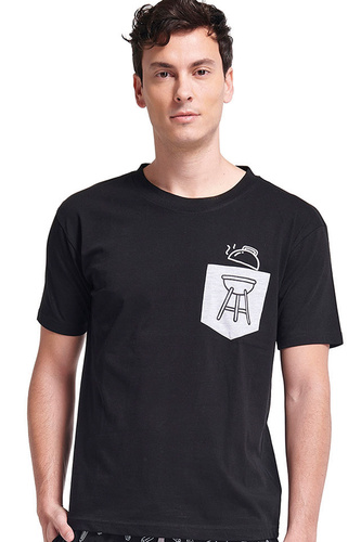 Gianny Pijama hombre Sorbetto gris - manga corta, pantalón corto, estampado, algodón