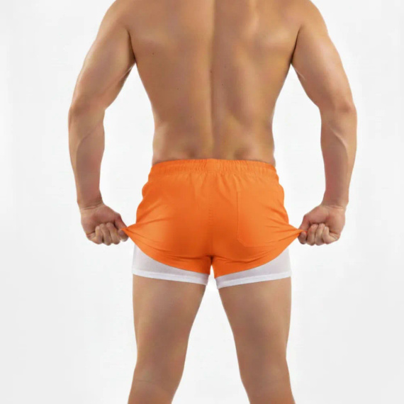 Sesto Senso bañador hombre shorts de playa secado rápido con bolsillos orange