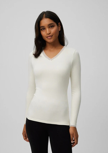 Camiseta térmica de mujer Ysabel Mora 70018 panacotta- cálida, transpirable, con cordones y manga larga