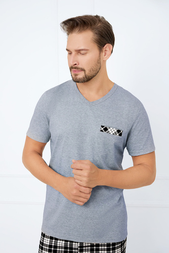 Klark Pijama de manga corta para hombre, pantalón corto Moda Italiana - melange/estampado