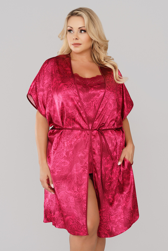 Impresja Albornoz de señora Moda italiana burdeos