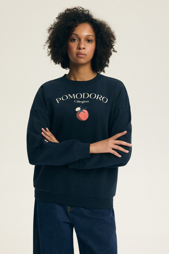 Sudadera mujer Dessie Henderson de algodón, ligeramente afelpada, con estampado