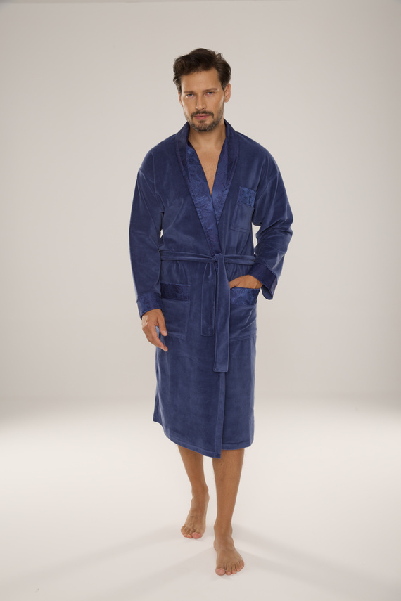 868 Noble albornoz de terciopelo para hombre De Lafense- elegante, suave, de primera calidad, vaquero